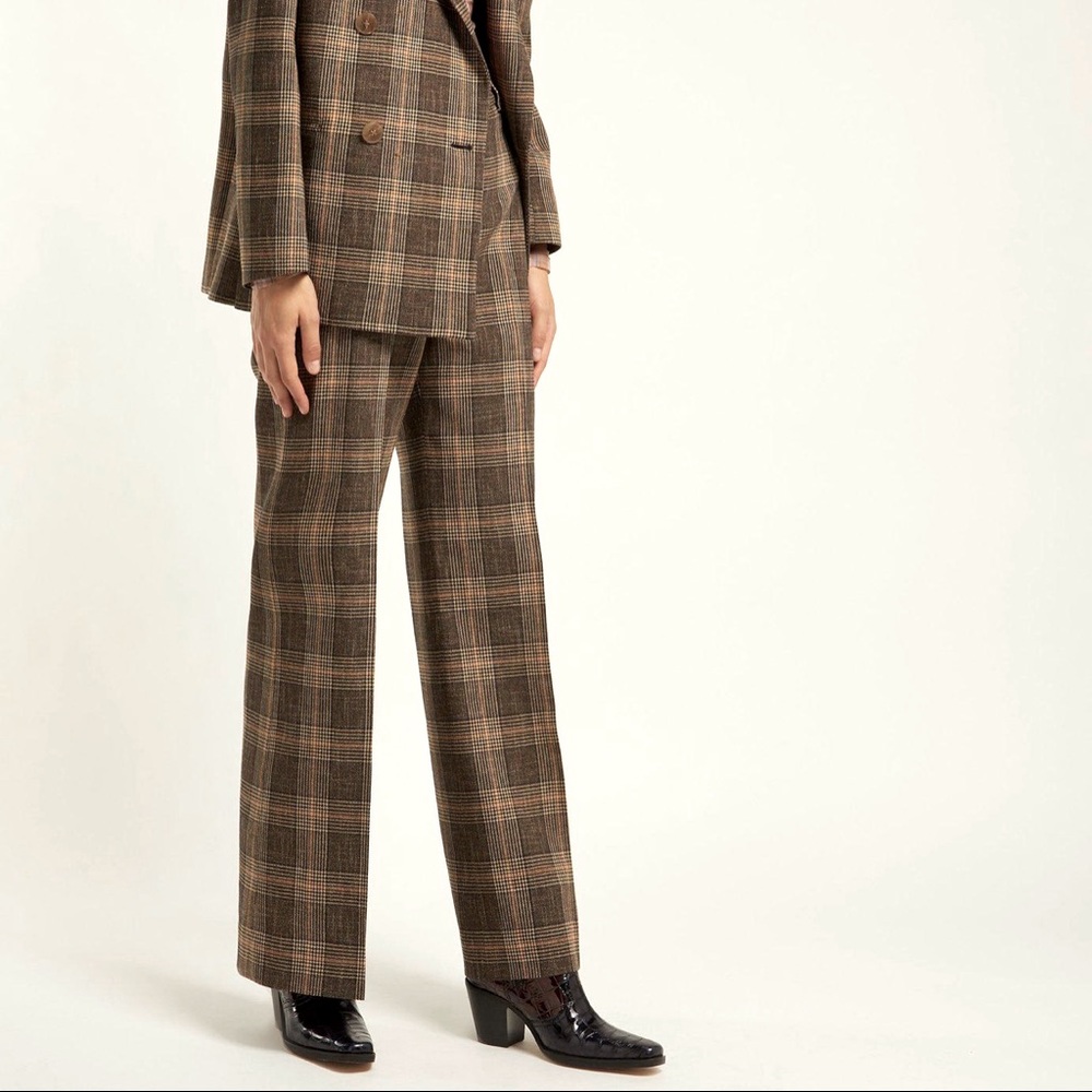 Acne Wool Prince Of Wales Checkered Trousers - Picture 4 of 13